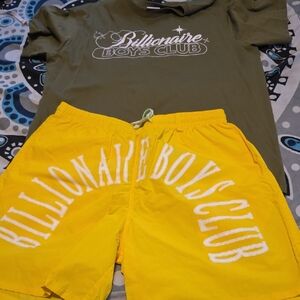Billionaire Boys Club Olive Tee with Yellow Accents